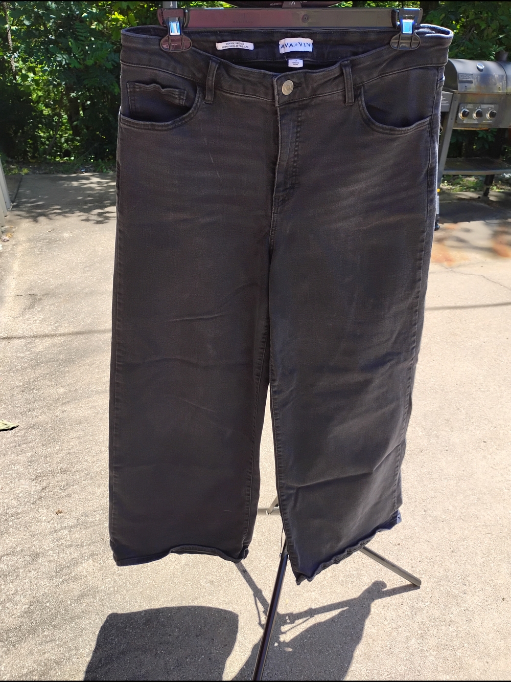 AVA + VIV Black Wide Leg Cropped Jeans